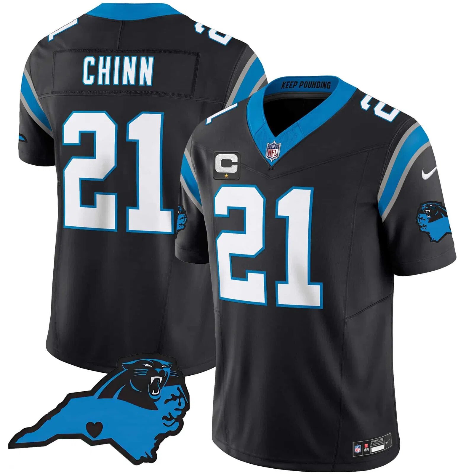 Men Carolina Panthers #21 Chinn Black 2024 Nike Vapor Limited NFL Jersey style 1->indianapolis colts->NFL Jersey
